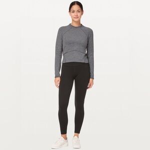 LULULEMON Hill and Valley Mock Neck Top Rulu™ Fabric in Heathered Slate US Sz 4